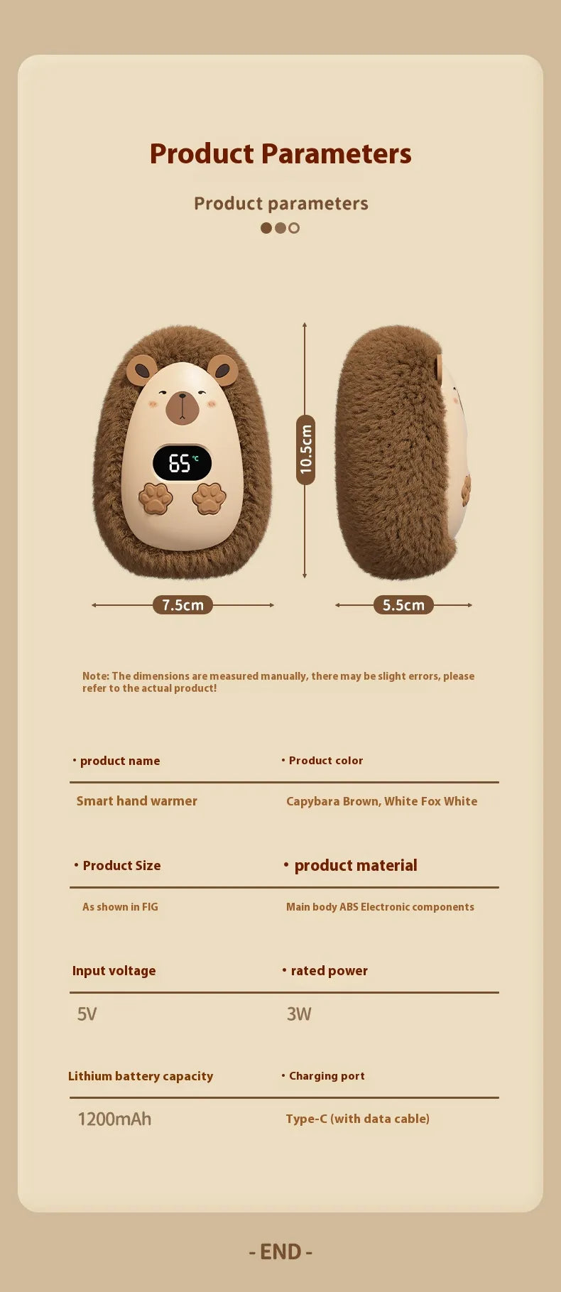 Compact HeatPal Rechargeable Warmer