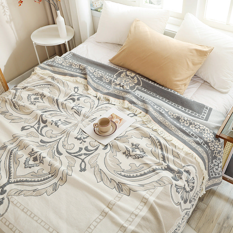 All-Season Cotton Tassel Throw