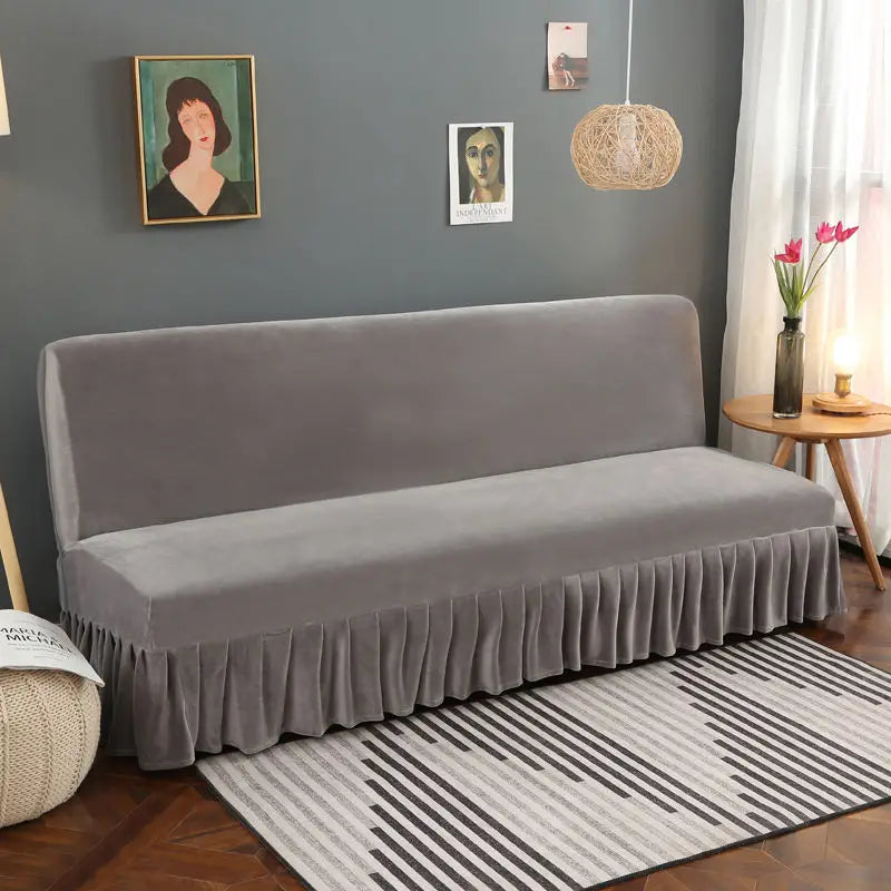 Thick Flannel Skirt Sofa Cover with Complete Set (1 pc)