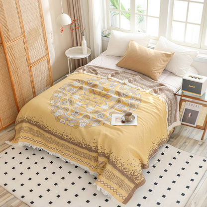 All-Season Cotton Tassel Throw