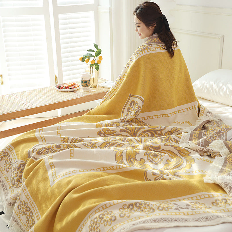 All-Season Cotton Tassel Throw