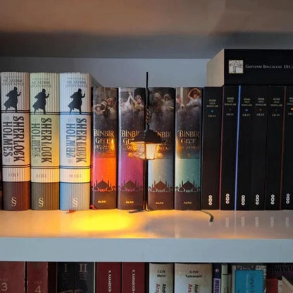 T Library Bookshelf Lighting Lantern Metal Craftwork