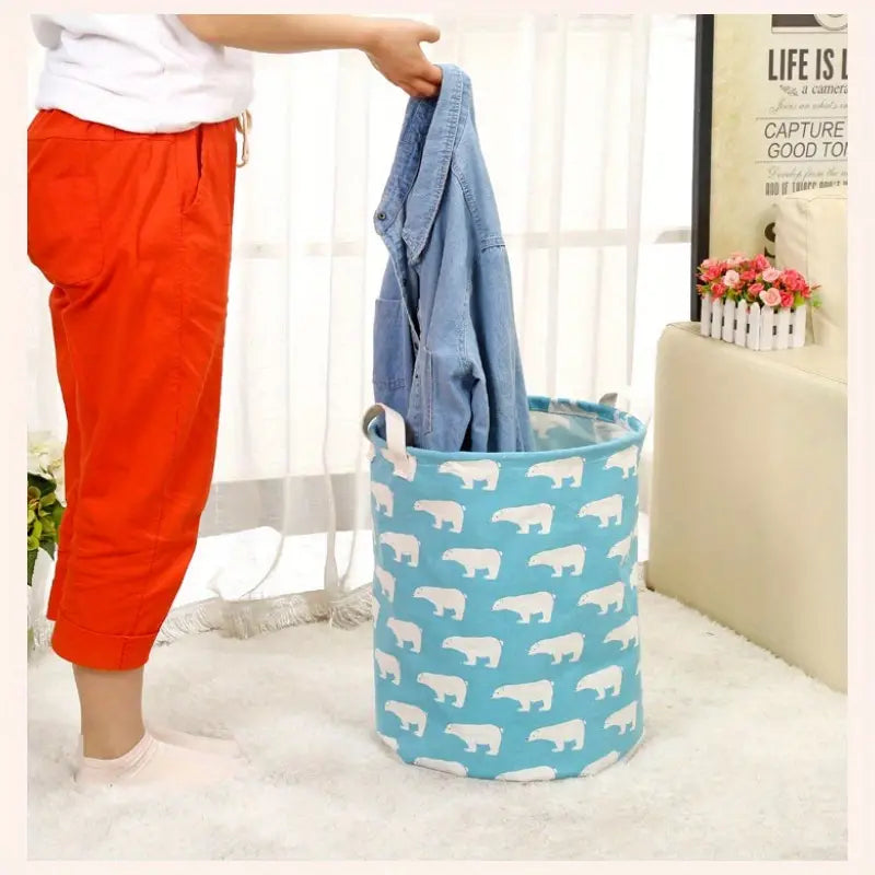 Spacious Cotton-Linen Laundry Organizer