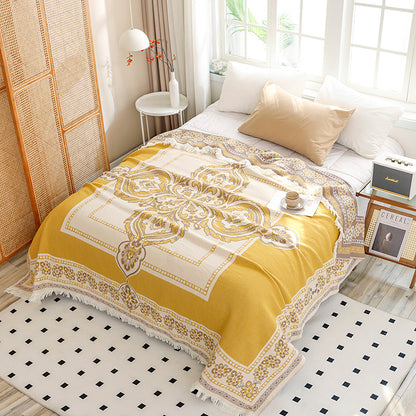 All-Season Cotton Tassel Throw