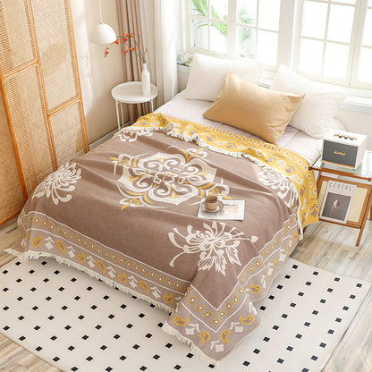 All-Season Cotton Tassel Throw