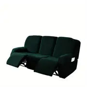 8-Piece Set of Elastic Velvet Couch Covers for 3 Cushions