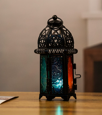 Vintage Iron & Glass Lantern