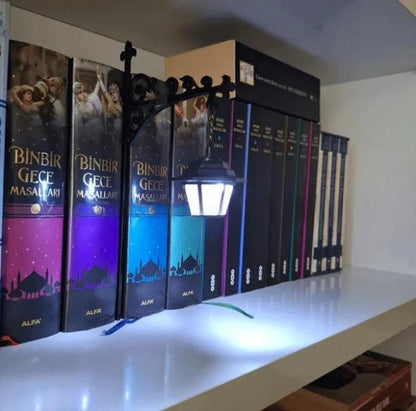 T Library Bookshelf Lighting Lantern Metal Craftwork