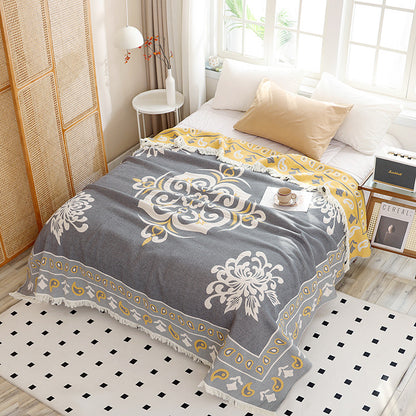 All-Season Cotton Tassel Throw
