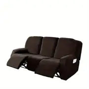 8-Piece Set of Elastic Velvet Couch Covers for 3 Cushions