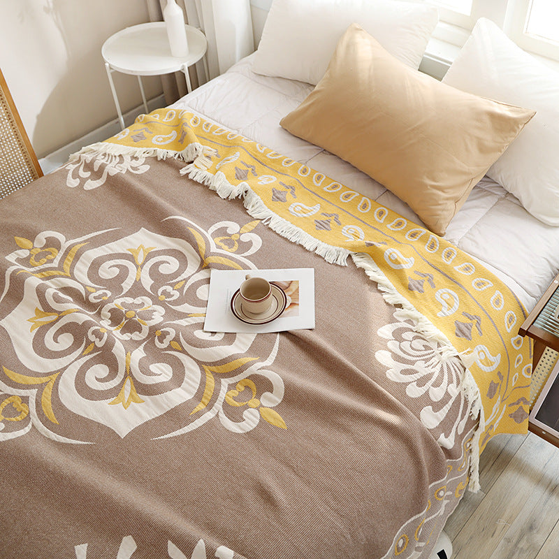 All-Season Cotton Tassel Throw