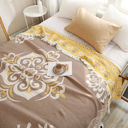 All-Season Cotton Tassel Throw