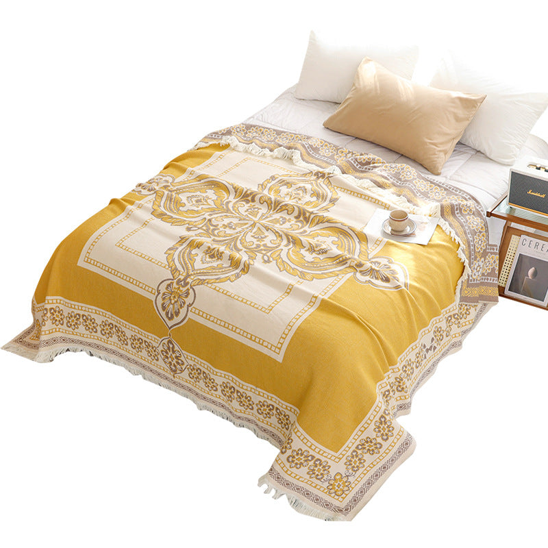 All-Season Cotton Tassel Throw