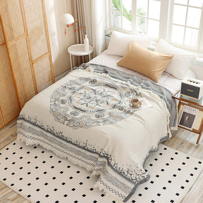 All-Season Cotton Tassel Throw