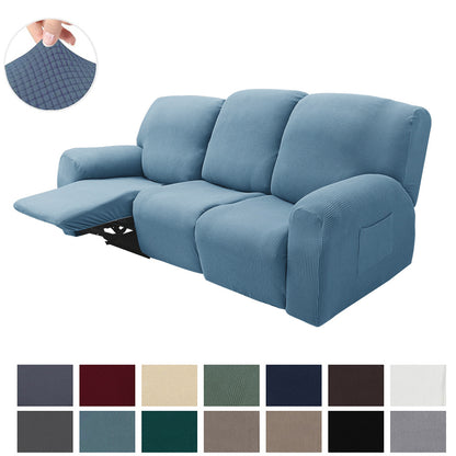 8-Piece Set of Elastic Velvet Couch Covers for 3 Cushions