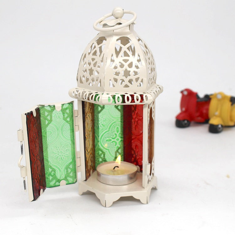 Vintage Iron & Glass Lantern