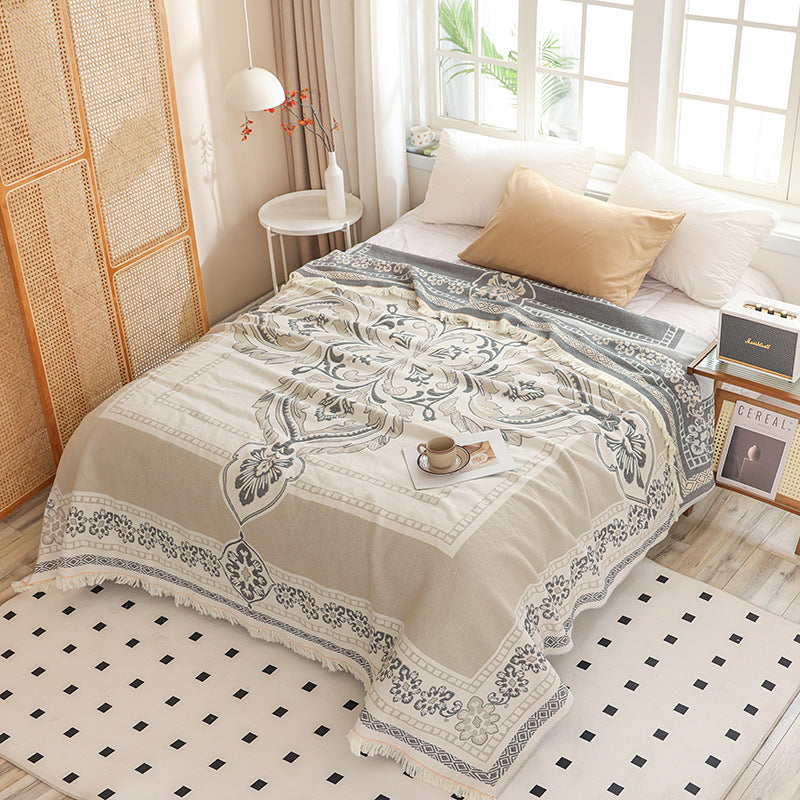All-Season Cotton Tassel Throw