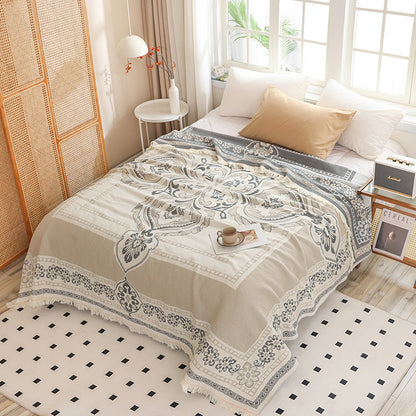 All-Season Cotton Tassel Throw
