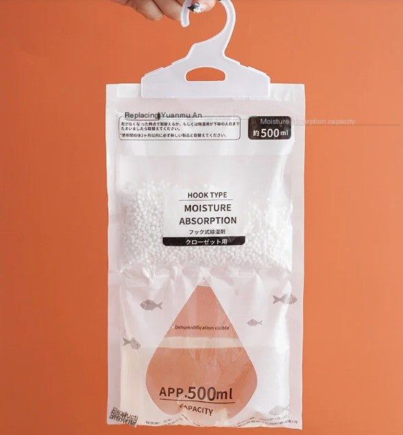 Hanging Dehumidifier Bag for Closet and Wardrobe