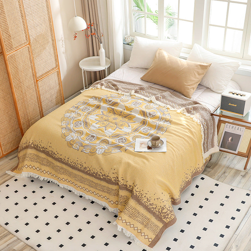 All-Season Cotton Tassel Throw