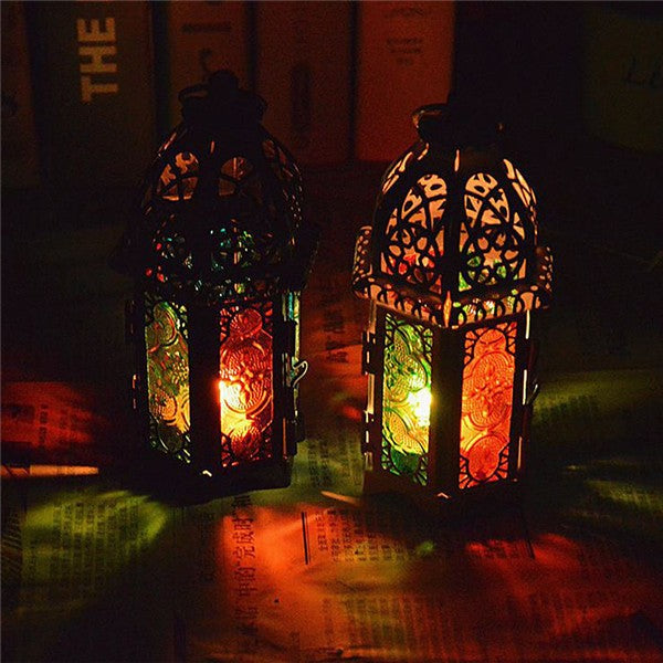 Vintage Iron & Glass Lantern